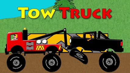 Tow Truck, Dump Truck and School Bus Counting For Kids