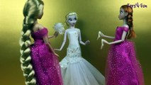 Elsa Gets Married! Frozen Wedding Dress, ft Disney Princess Anna and Kristoff a