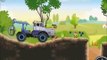 De dibujos animados sobre la cosechadora de dibujos animados sobre un portable de dibujos animados sobre un tractor maquinaria agrcola para los niños