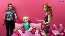 Elsa has 6 baby girls! Elsa gives birth to Kinder surprise egg in funny dream! Fro