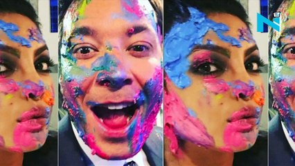 Priyanka Chopra colors Jimmy Fallon on Holi_2