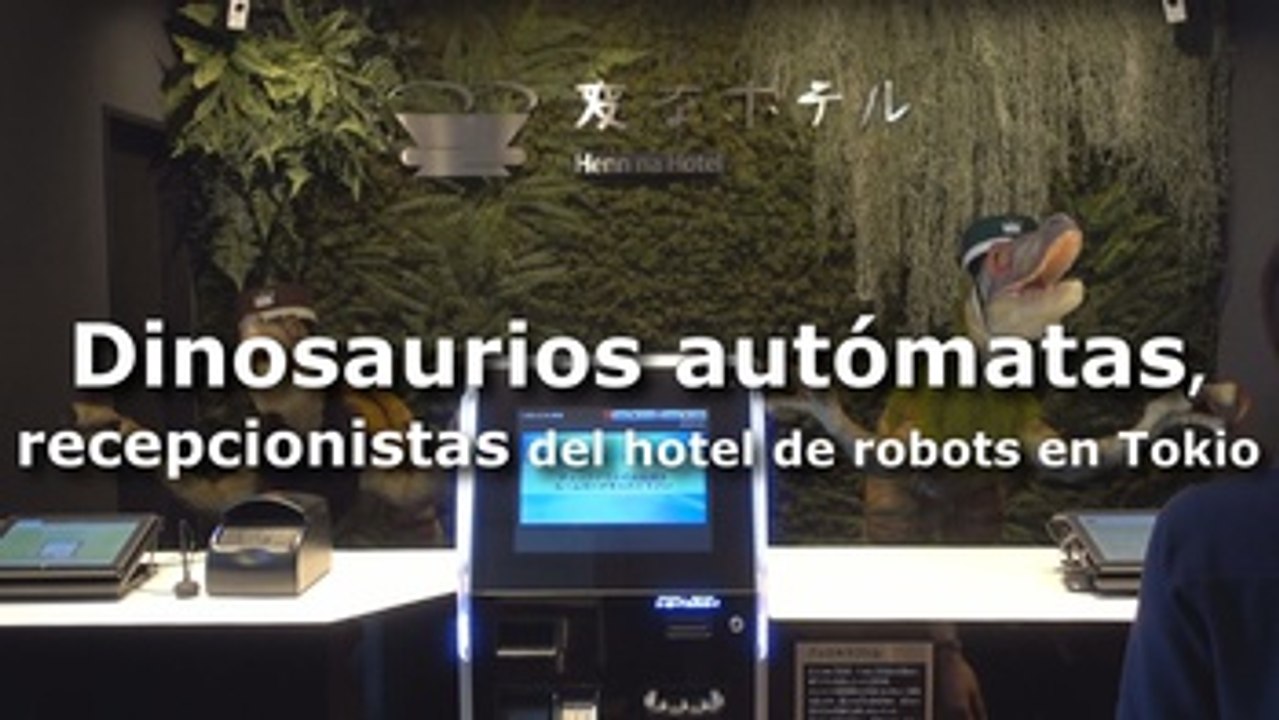 Dinosaurios autómatas, recepcionistas del hotel de robots en Tokio