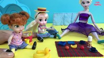 BEACH! Sandcastles  Ice cream! Elsa & Anna at the Beach! Swimming, Eating, Playing with S