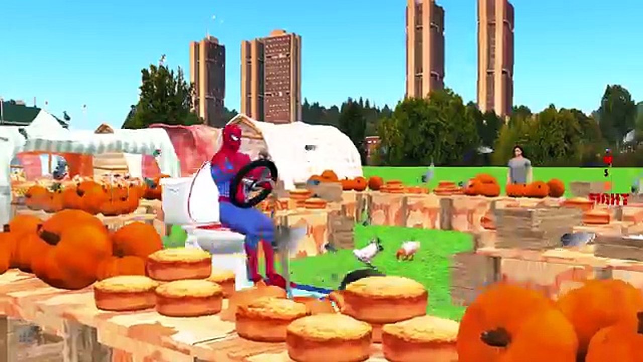 Frozen Elsa Spiderman and Ryder Burglar Stalking Women Toilet! Finger Family Songs Nurs