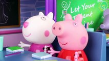 Peppa Pig Toys in English  Peppa Pig cuts Madame Gazelle Clothes _ Toys Video