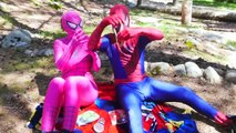 Spiderman Becomes Spider vs Joker w/ Frozen Elsa in Real Life ft Maleficent Pink Spidergir