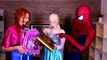 Spiderman & Pink Spidergirl Babysit! w/ Frozen Elsa, Captain America, Hulk Iron man & Male
