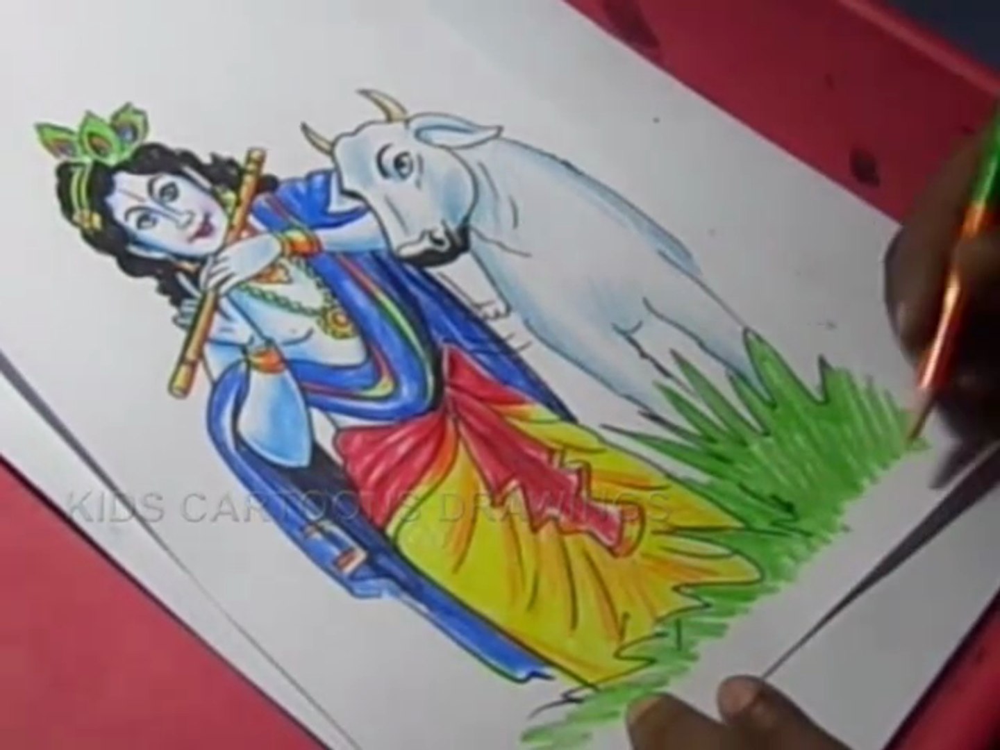 How to Draw Ome Lord Gopala Krishna Drawing - video Dailymotion