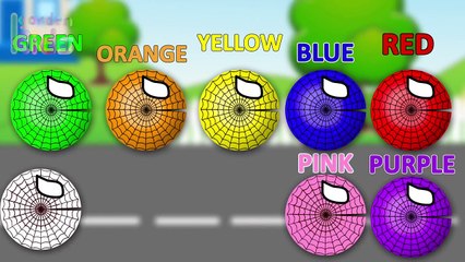 Colors for Children to Learn with Packman Cartoon Planes - Colours Spiderman for Kids to L