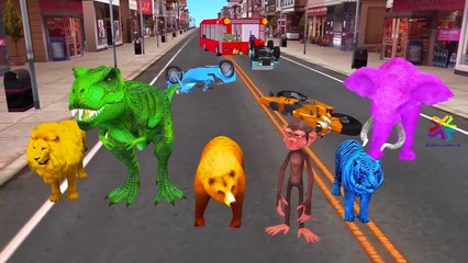 Colors Animals Dinosaur Lion Goes To Jail Funny Accident Prank Fails Compilation | Police