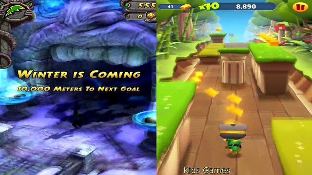 Talking Tom Gold Run Winter Wonderland VS Temple Run 2 Frozen Shadows Compilation