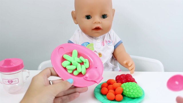Детка кукла обед время играть доч питание девушка Детка кукла Время купания новорожденный забота игрушка видео