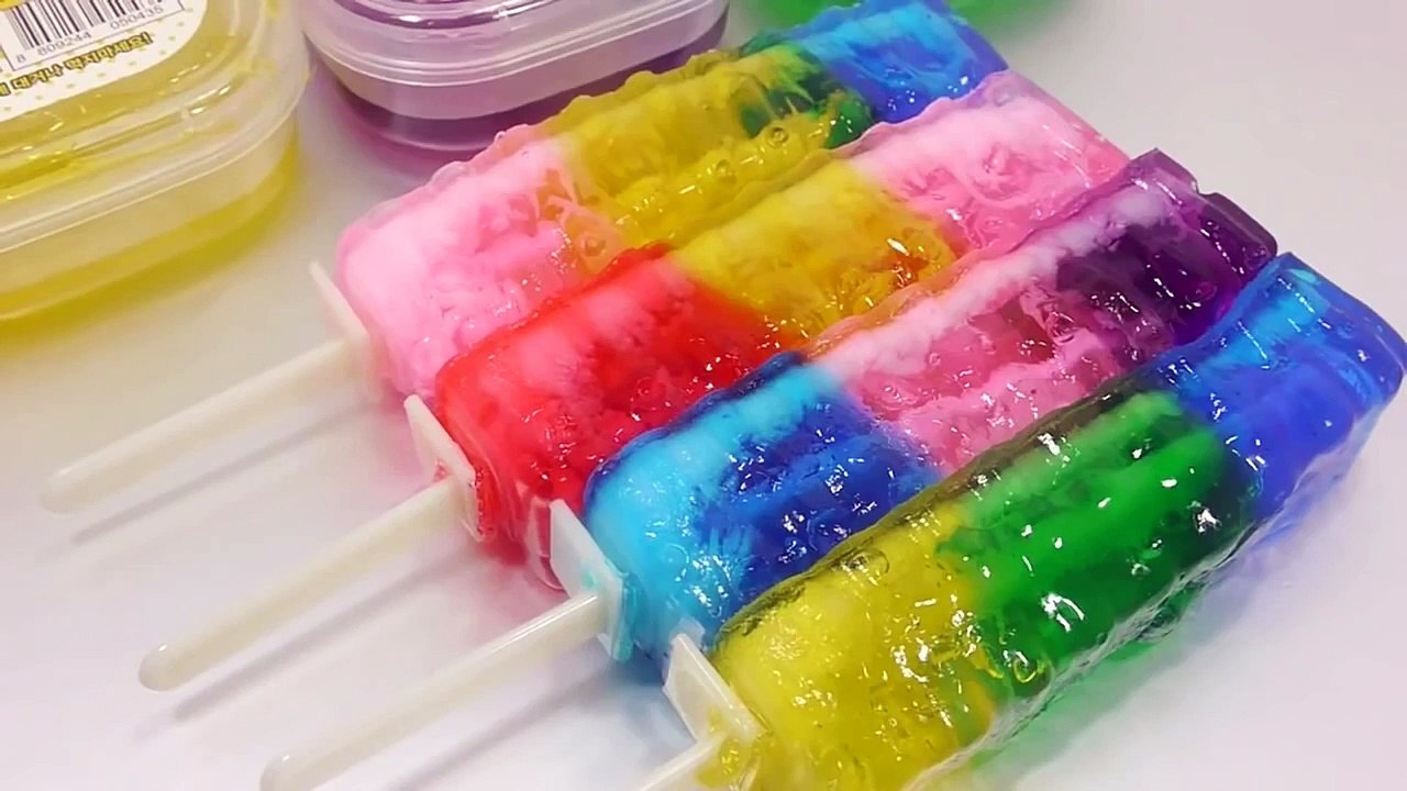 반짝이 아이스크림 액체괴물 만들기 액괴 얼리기 아이스바 흐르는 점토 슬라임 놀이 How To Make Glitter Ice Cream Slime Freeze