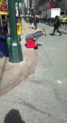 Drunk Guy Playing The Trumpet Up-Side Down NYC -A2K
