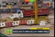 Huachipa: huaico afecta obras en avenida Ramiro Prialé