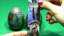 DINOSAUR GIANT SURPRISE EGG OPENING Jurassic World Indominus Rex & T-Rex Toy Unboxing Fun