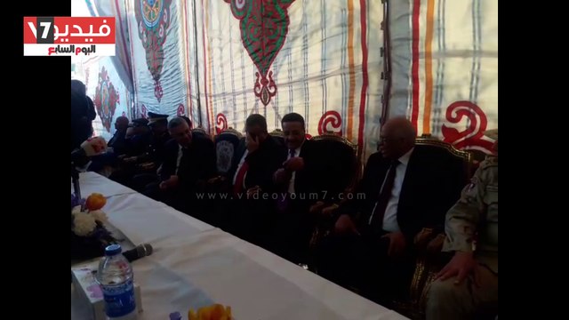 رئيس البرلمان يشارك فى وضع حجر اساس مجمع طبى بالعامرية