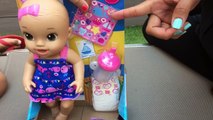 Baby Alive Sips n Cuddles Doll little whales dress Blonde Doll Unboxing