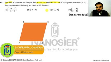 JEE MAIN 2016 SOLUTIONS MATHEMATICS Q.13