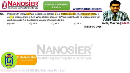 NEET 2 2016 SOLUTIONS PHYSICS Q.139