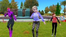 Spiderman vs Joker - Joker Girl Frozen Elsa Makeup Fail! w/ Pink Spidergirl, Princess Bell