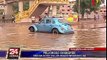Panamericana Norte quedó inundada tras desborde del Río Chillón