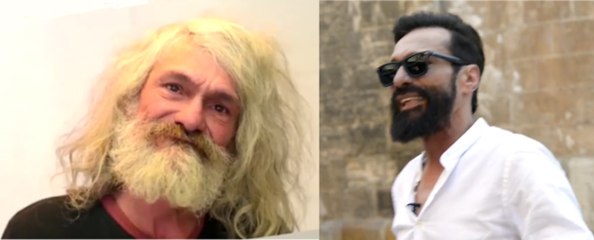 Homeless man transformed into hipster in incredible turnaround video