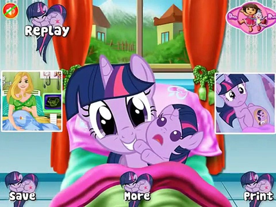 My Little Pony PREGNANT Twilight Sparkle Rainbow Dash Gives Birth Baby Care - MLP Games fo