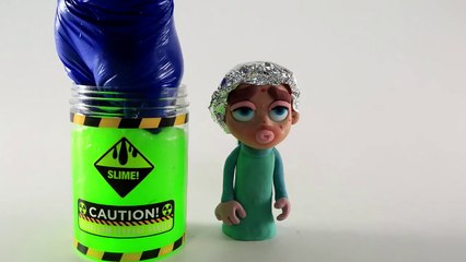 UGLY Elsa Makeover! Slime Makeup Hair Coloring Frozen S