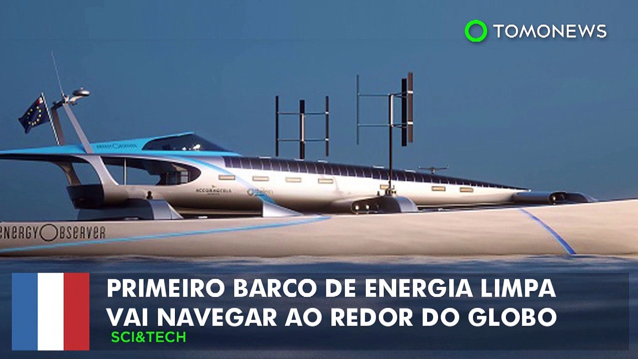 Barco movido a energia limpa vai navegar ao redor do globo.