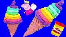 Peppa Pig toys and play doh frozen! - make ice cream rainbow with play dough clay