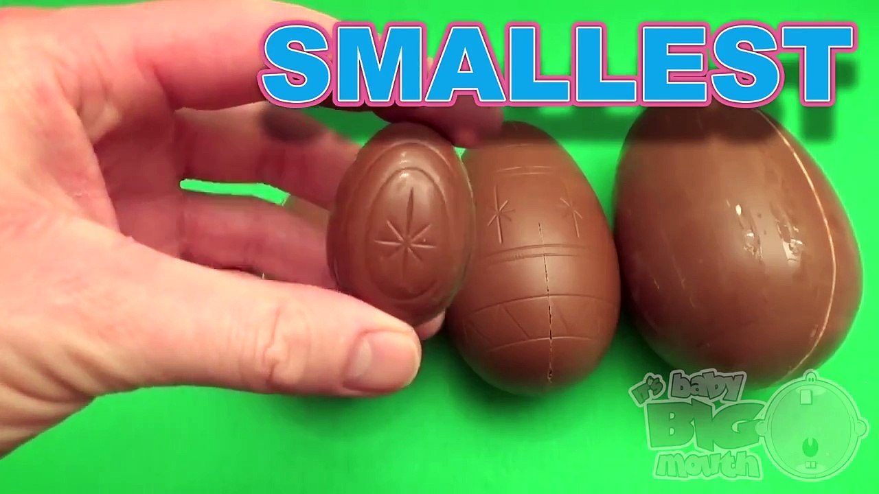 Learn Sizes with Surprise Eggs! Opening Kinder Surprise Egg and HUGE JUMBO Mystery Chocola