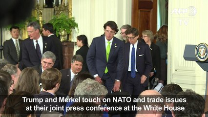 Trump and Merkel touch on NATO and trade at their conference