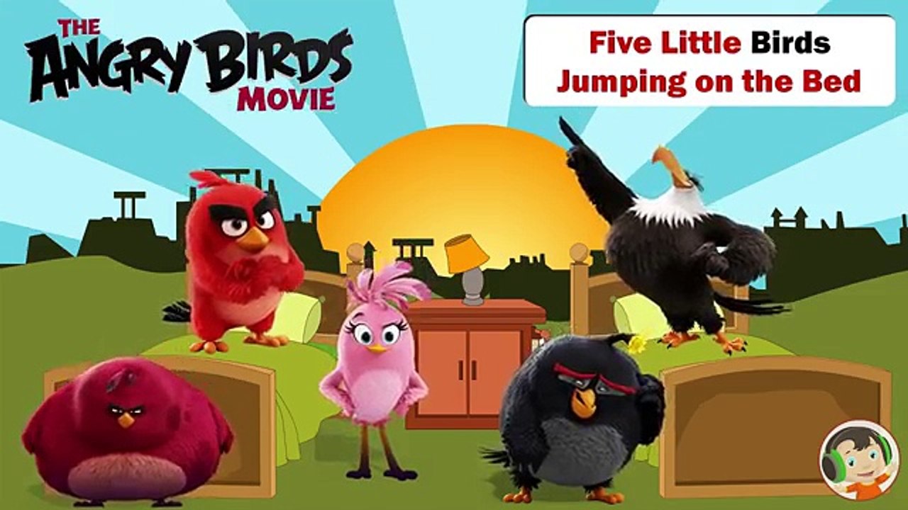 Five Little Angry Birds Jumping on the Bed - Kids Song - Nursery Rhymes