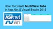 How to create multiview tabs in asp.net || Visual Studio 2015