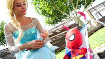 Masha DRIVES SPIDERMANS CAR! with Spiderman, Frozen Elsa, Joker, Maleficent, Baby Police