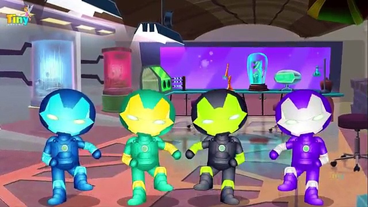 Five Little Iron man jumping | Five Little Colorful Super Heroes version | Kids Song By TinyDreams.