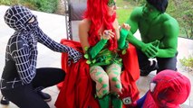 Frozen Elsa CINDERELLA Love Story! w/ Spiderman Maleficent Hulk Poison Ivy Joker Superman