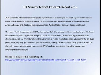 Hd Monitor Market Research Report 2016