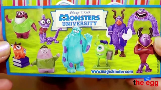 4 Kinder Joy Surprise Eggs unboxing - Monsters University Edition-WkI5bluV9tU