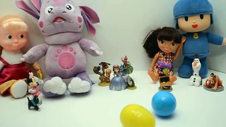 Sofia la Primera, Frozen muñeco de Nieve, Dora, Pocoyó, Minnie Mouse, Ámbar, Masha i Medved