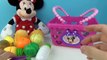 Minnie Mouse Bowtastic Toy Velcro Cutting Fruit Vegetables Shopping Basket Kitchen Videos for Kids