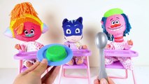 Trolls Play PJ Masks Romeo Slime Time Game with Surprise Eggs, Peppa Pig, Mashems, Moana T
