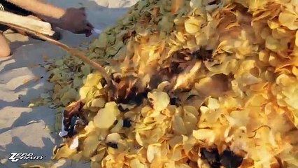 100 Packs of Potato Chips Will it Burn ?