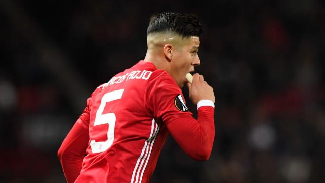 Marcos Rojo goes bananas but Mourinho isn't laughing