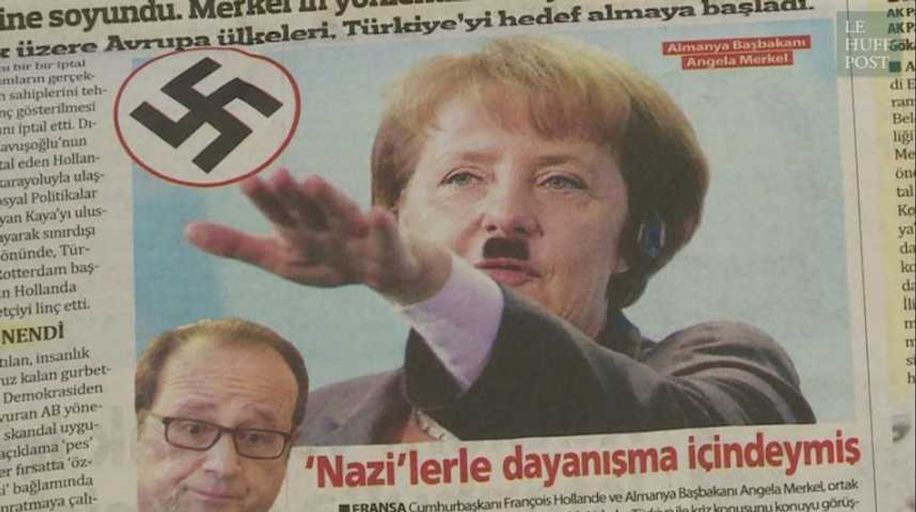 Ce journal turc a osé publier un photomontage d'Angela Merkel en Hitler
