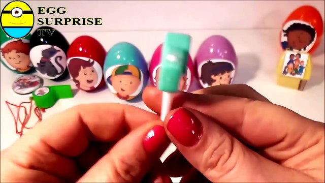 Caillou surprise eggs 8 surprise eggs Caillou toys for kids colours surprise eggs kids wtih toy-t9tSzIC8aZs