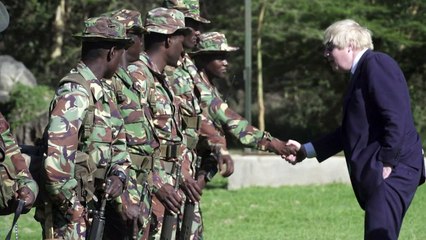 Boris Johnson goes to see elephants in Kenya
