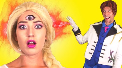 Frozen Elsa Gets THIRD EYE! w- Spiderman Pink Spidergirl Hulk Maleficent! Funny Superhero Video -)
