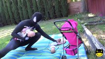 Spiderman vs Venom - Epic Battle! - Real Life Superhero Battle w/ Frozen Elsa - Funny Supe